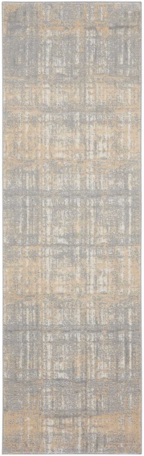 2'3" X 7'3" Grey/Ivory Runner Rug