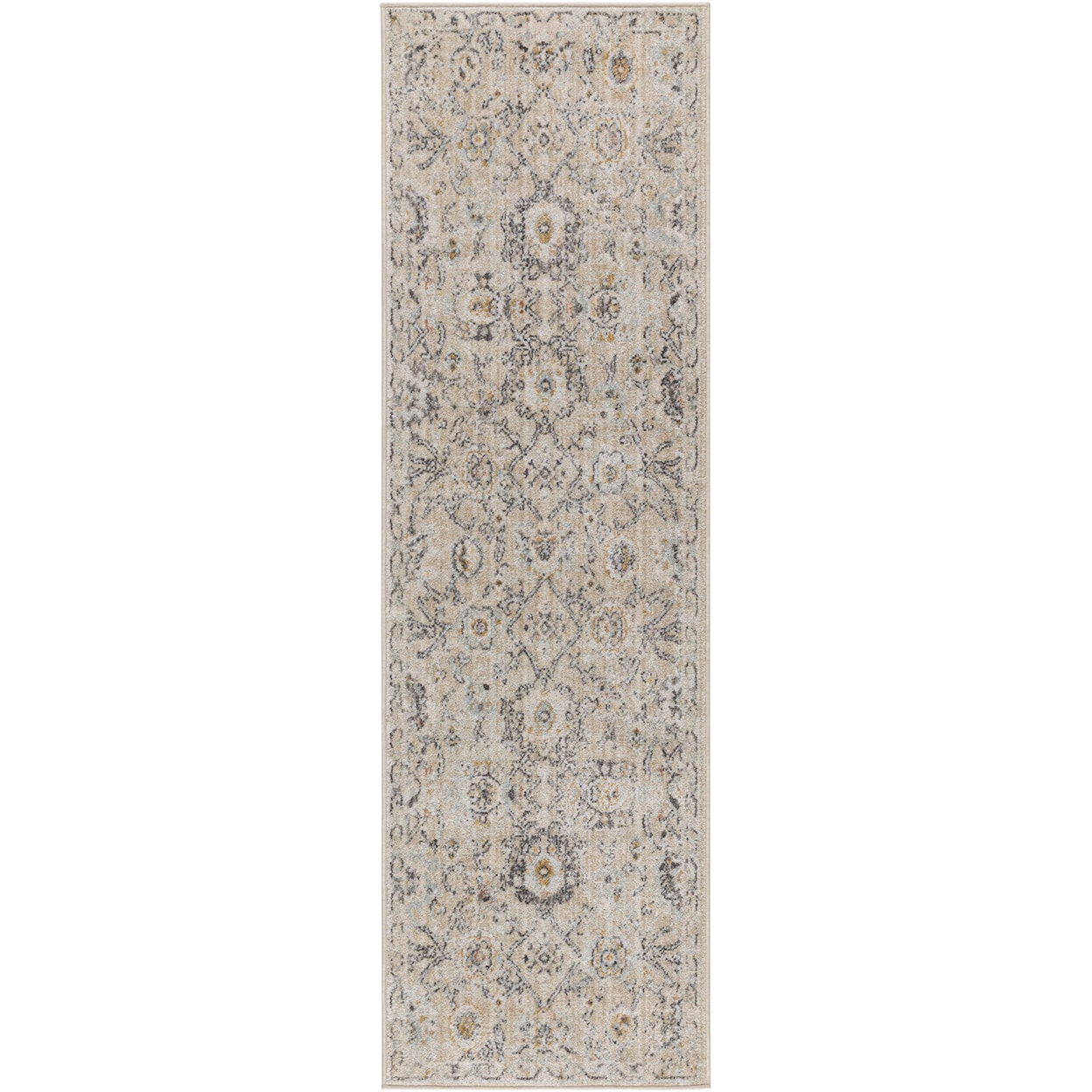 Nourison Oushak Home 2'3" x 7'6" Cream Vintage Rug