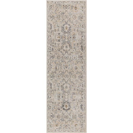 2'3" x 7'6" Cream Vintage Rug