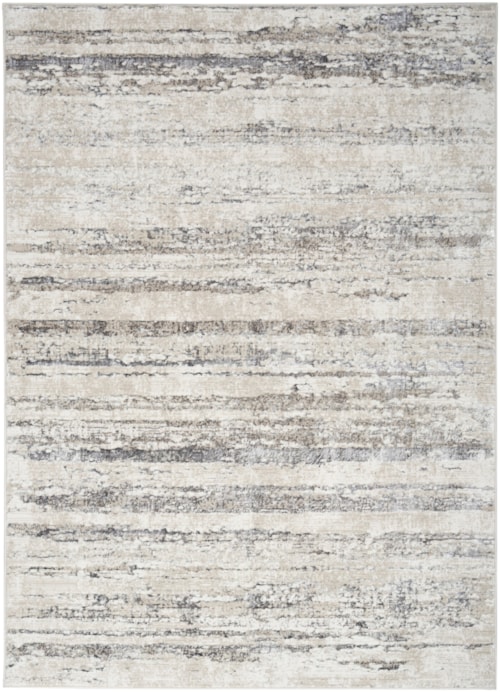 3'11" x 5'11" Cream Grey Rectangle Rug