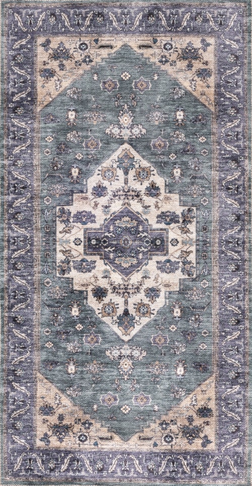 2' x 4' Teal Blue Rug