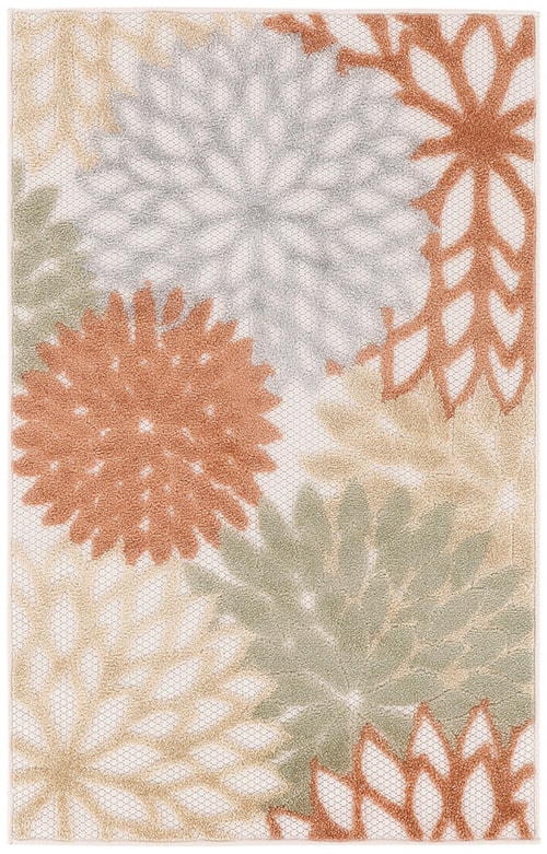 2'8" x 4' Ivory Multicolor Rectangle Rug