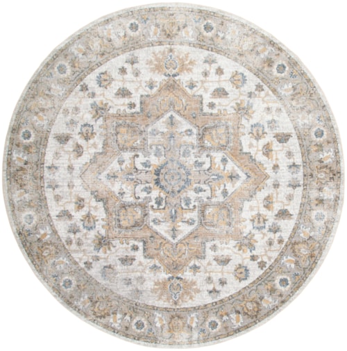 7'10" Silver Grey Round Rug