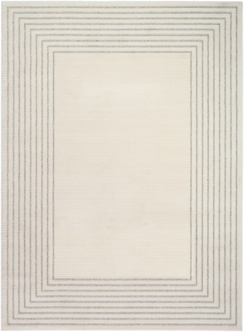5'3" X 7'3" Ivory Grey Rectangle Rug