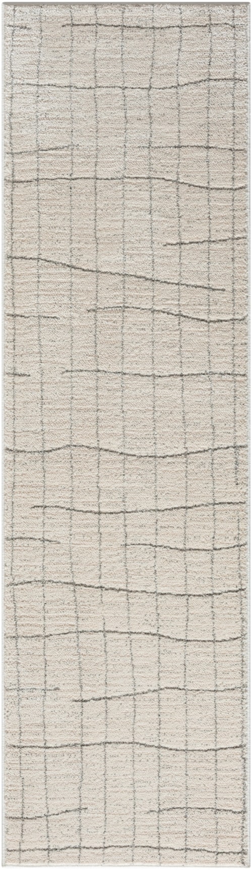 2'2" x 7'6 Ivory Grey Runner Rug
