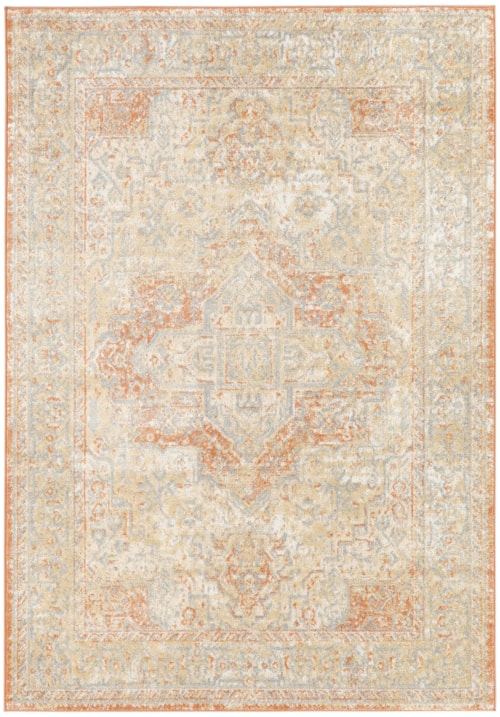 4' X 6' Beige Rust Rectangle Rug