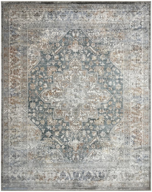 5'3" x 7'6" Ivory Blue Rectangle Rug