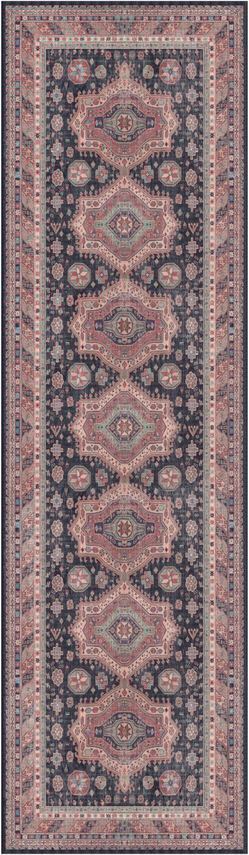 2'2" x 7'6 Navy Runner Rug
