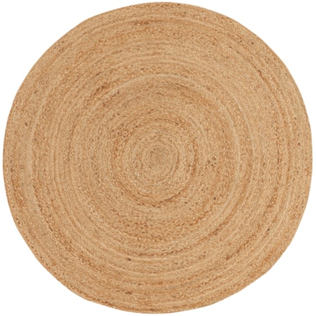 5' x Round Natural Farmhouse Rug
