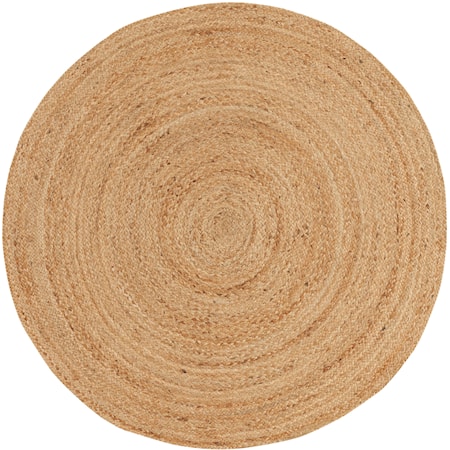 5' x Round Natural Farmhouse Rug