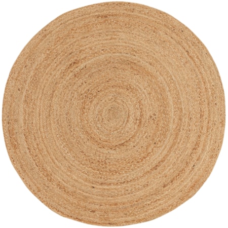 5' x Round Natural Farmhouse Rug