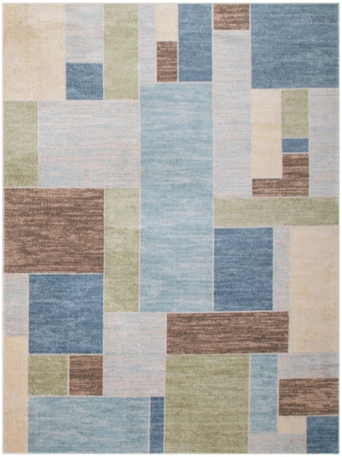 Astra Machine Washable 9' X 12' Blue Green Multi Modern Indoor Rug