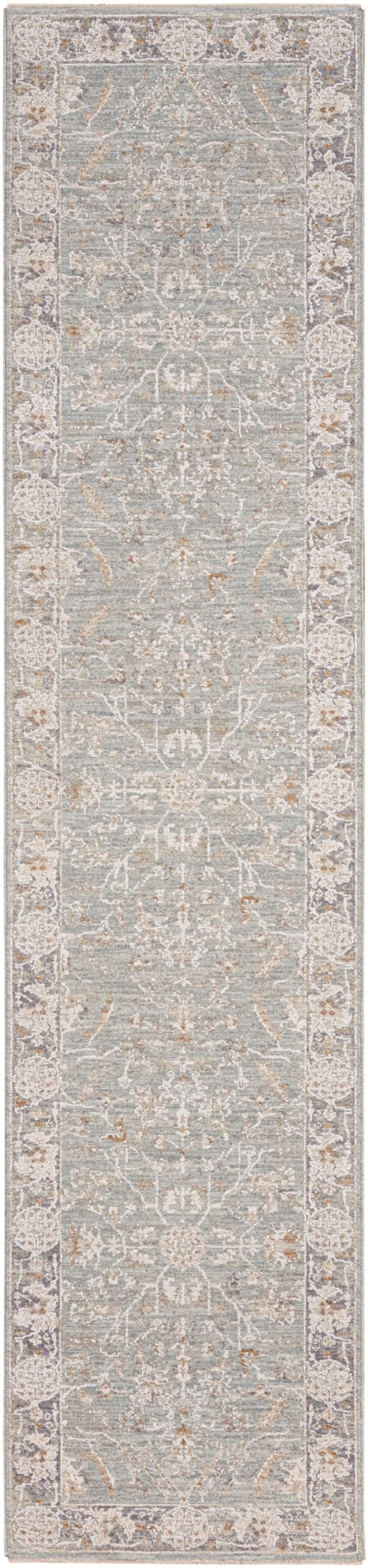 2'3" X 10'2" Blue Ivory Runner Rug