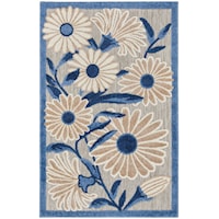 2'8" x 4' Blue Grey Rectangle Rug