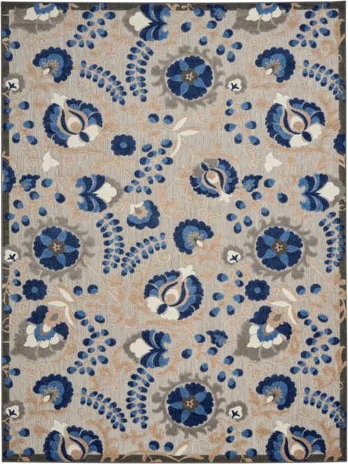 9' X 12' Natural Blue Rectangle Rug