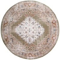 5'3" Sage Multicolor Round Rug