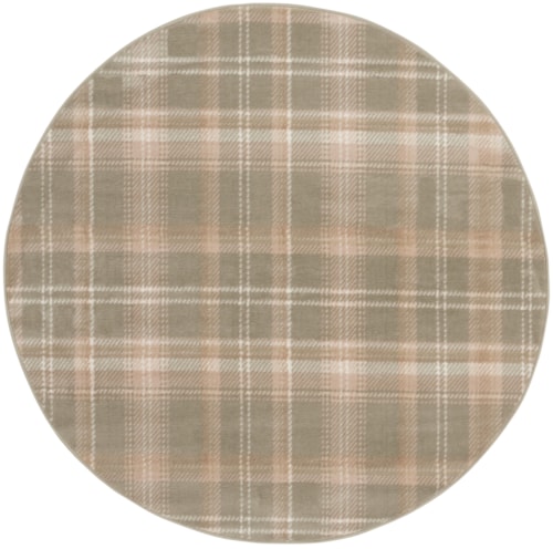 5'3" Round Olive Round Rug