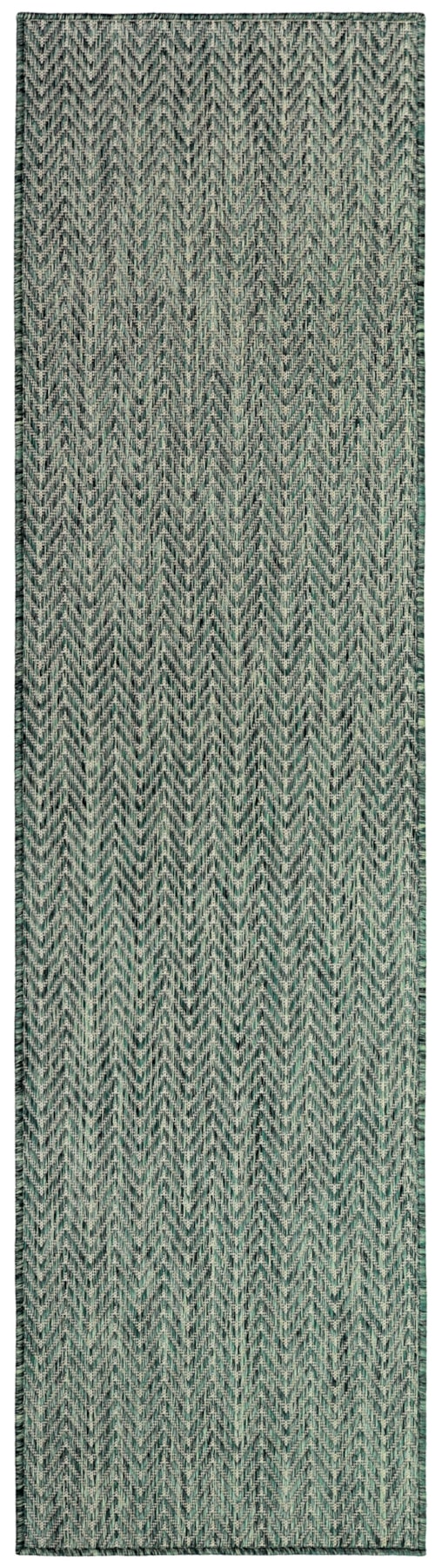 2' X 6' Green Runner Rug
