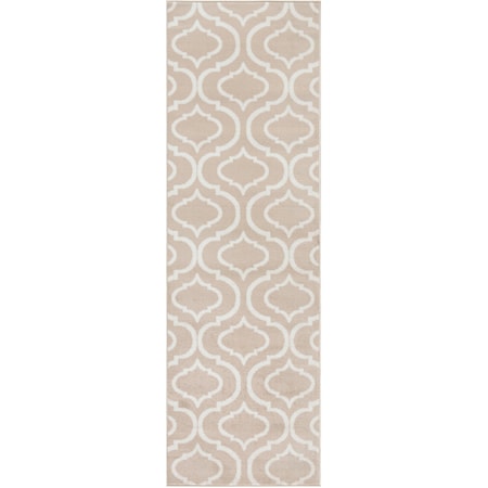 2'3" x 7'3" Beige Contemporary Rug