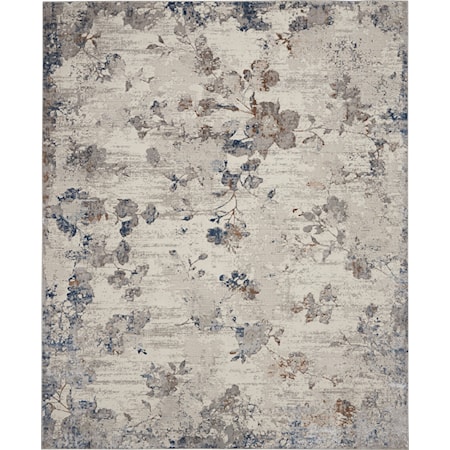 7'10" x 9'10" Ivory/Grey Modern Rug