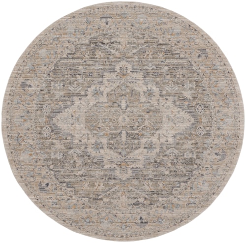 7'10"  Ivory Taupe Round Rug