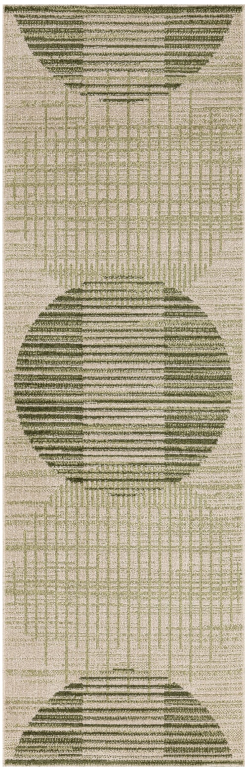 2' X 6' Ivory Olive Runner Rug