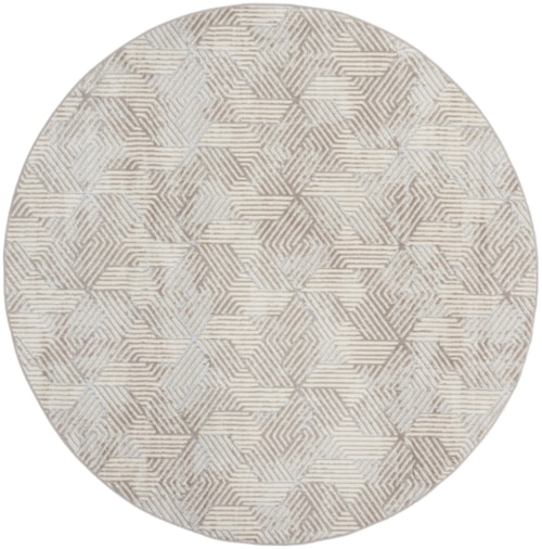 8' Round Grey Round Rug