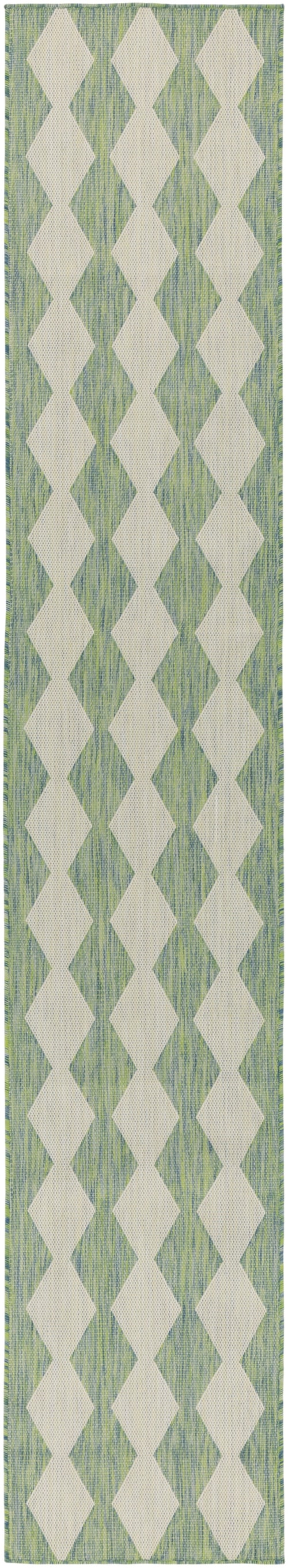 2'2" X 12' Blue Green Runner Rug