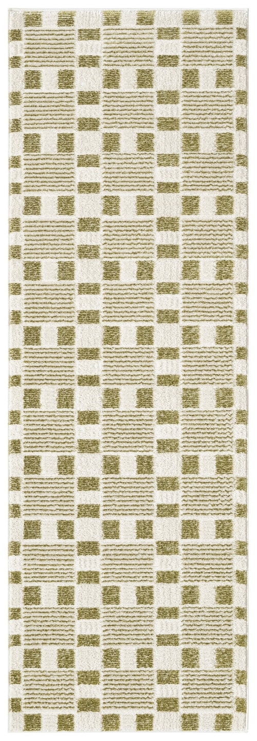 2' X 6' Green Runner Rug