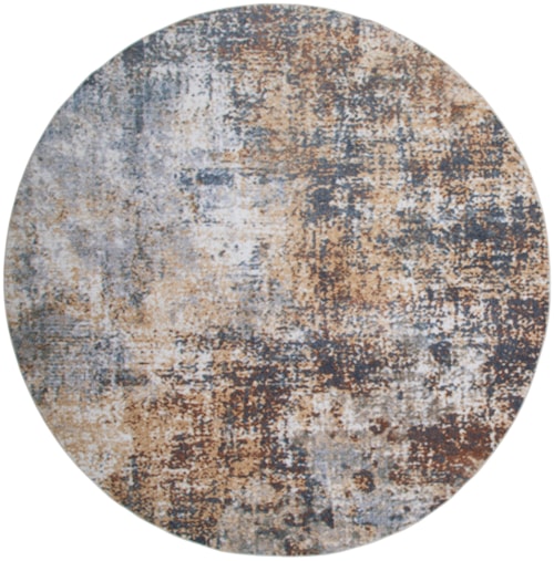 7'10" Multicolor Round Rug