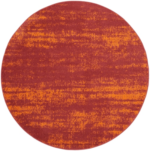 4' Red Round Rug