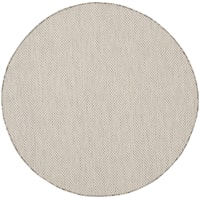 5 Ivory/Silver Round Rug