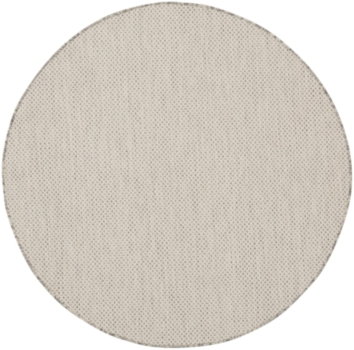 4' Ivory/Silver Round Rug
