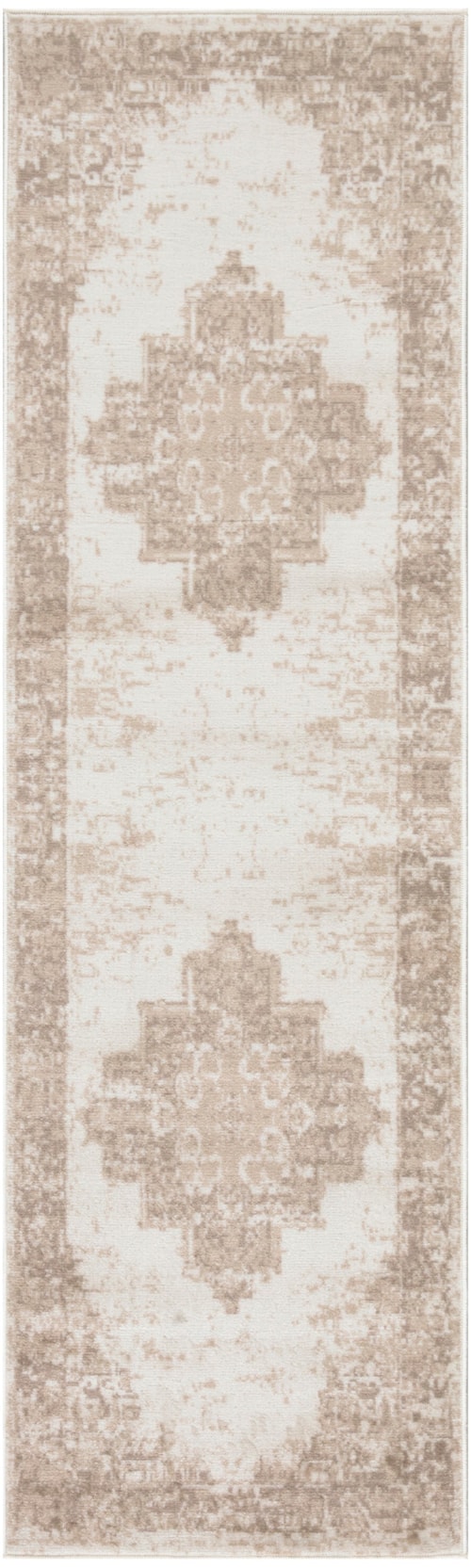 2'3" X 10' Ivory Beige Runner Rug