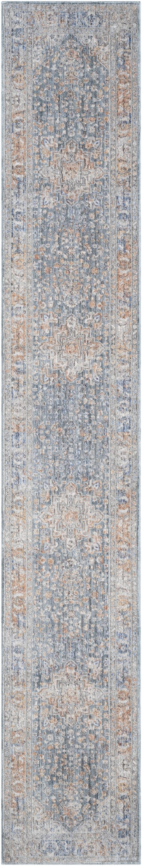 2'2" x 12' Ivory Blue Rug