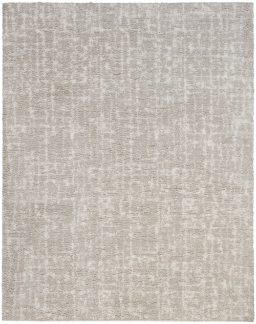 7'10" X 9'10" Grey Ivory Rectangle Rug