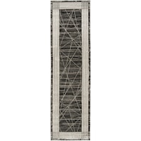 2'3" x 7'6" Charcoal Silver Runner Rug