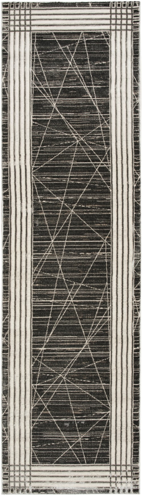 2'3" x 7'6" Charcoal Silver Runner Rug