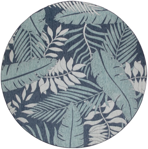 8' Round Navy Round Rug