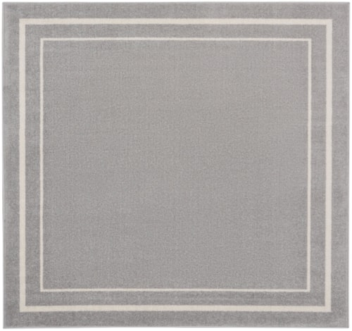 5' Grey/Ivory Square Rug