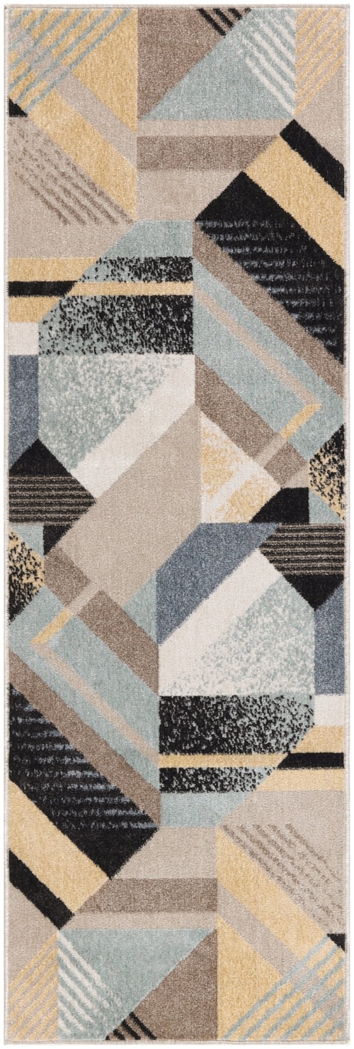 2' X 6' Blue Multicolor Runner Rug