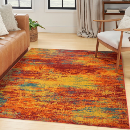 4&apos; x 6&apos; Flame Modern Rug