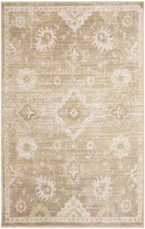 3'3" X 5' Ivory Gold Rectangle Rug