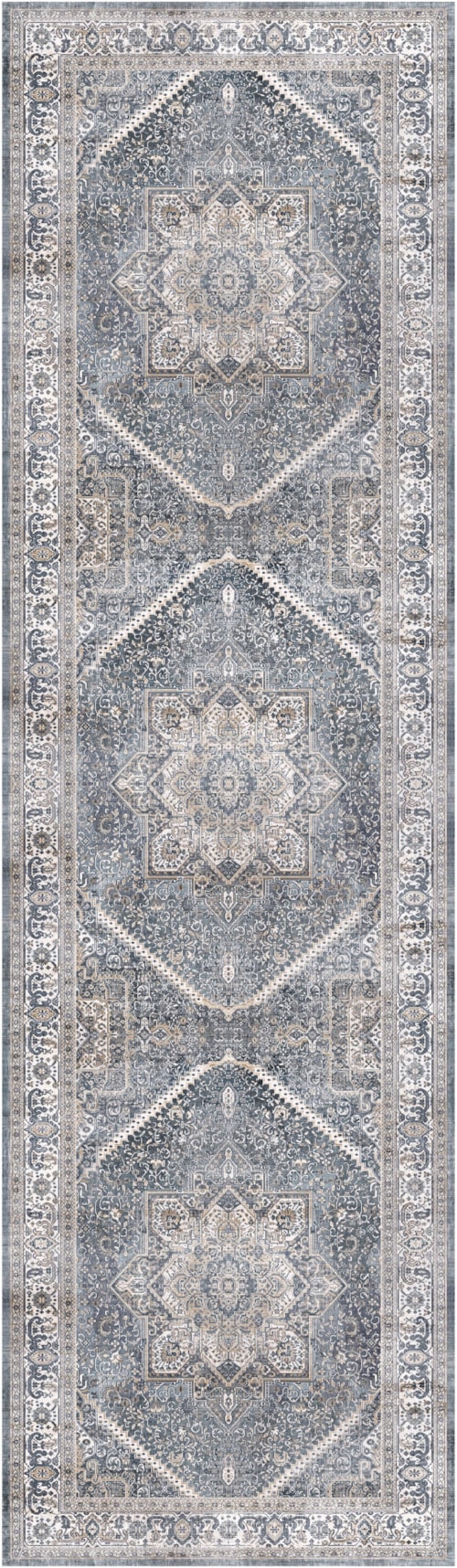 2'2" x 7'6 Blue Runner Rug
