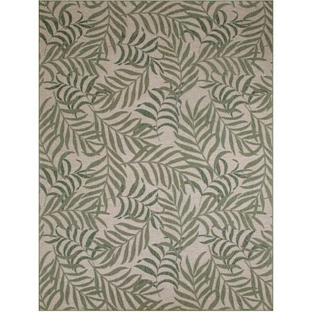 9' x 12' Ivory Green Outdoor Rug