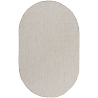 5' x 8'Oval Ivory/Silver Oval Rug