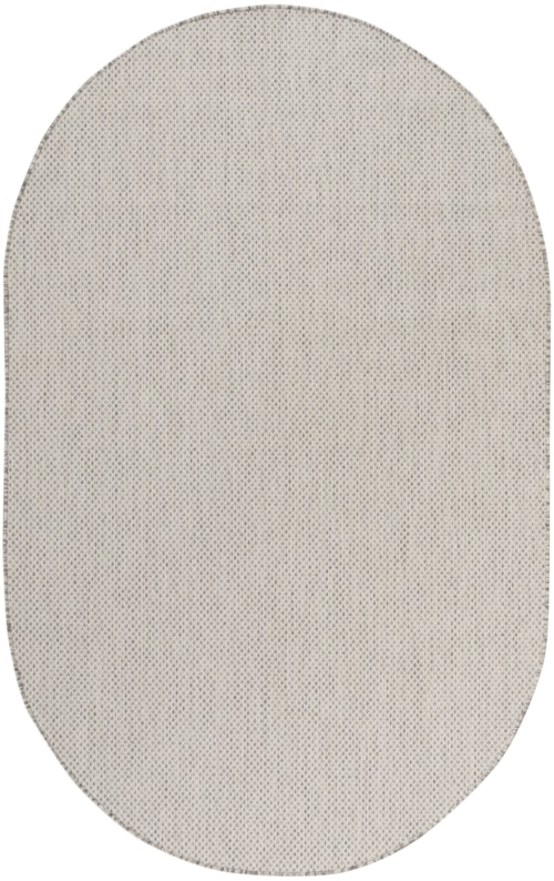 Courtyard 6' X 9' Oval Ivory Silver Modern Rug