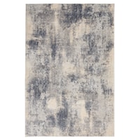 6' x 9' Blue/Ivory Rectangle Rug