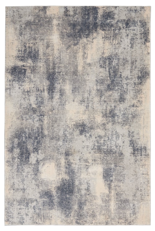 6' x 9' Blue/Ivory Rectangle Rug