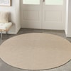 Nourison Washable Solutions 8' x Round Natural Modern Rug